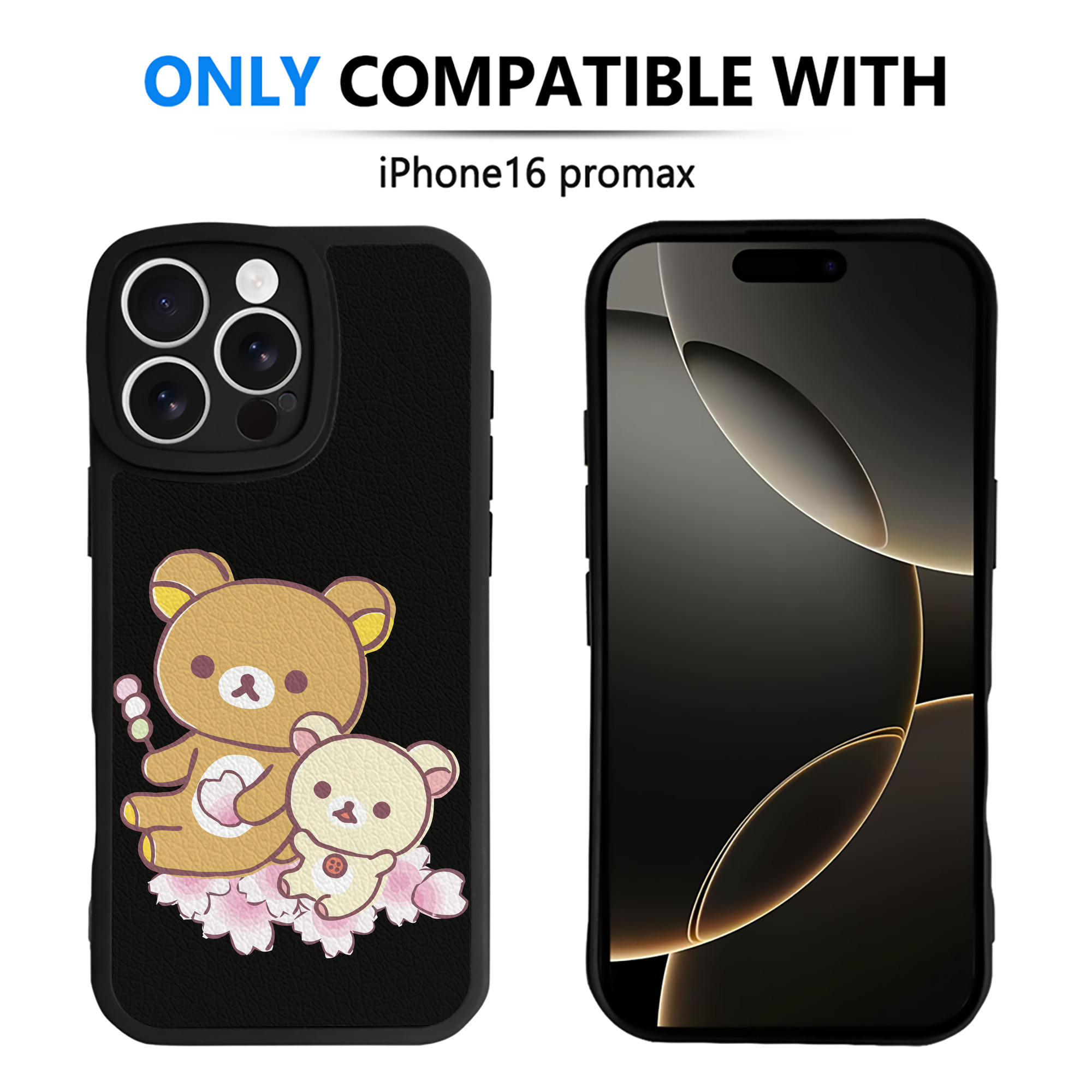 （画像用） リラックマ リラックマ キイロイトリ Rilakkuma Korilakkuma Kiiroitori 【iPhone 16シリーズ対応】シリコンスマホケース（レザー調） 材質：シリコン